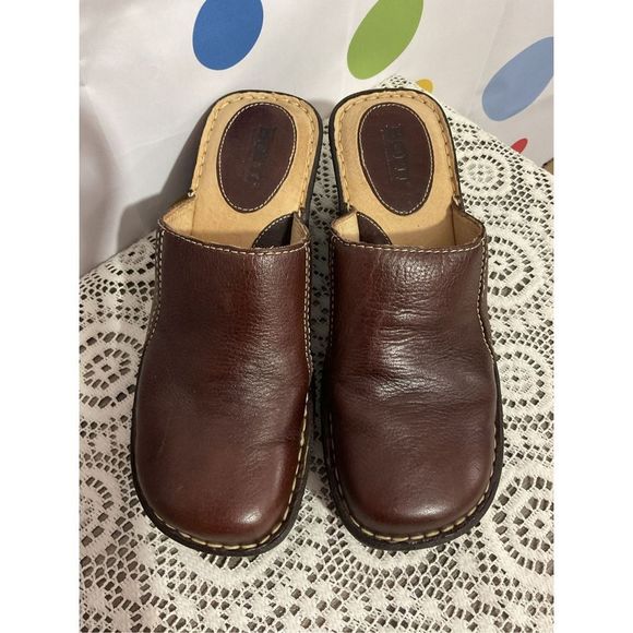 Born Brown Mule Leather Size 7 NICE! 🍒🌸 - Picture 15 of 16